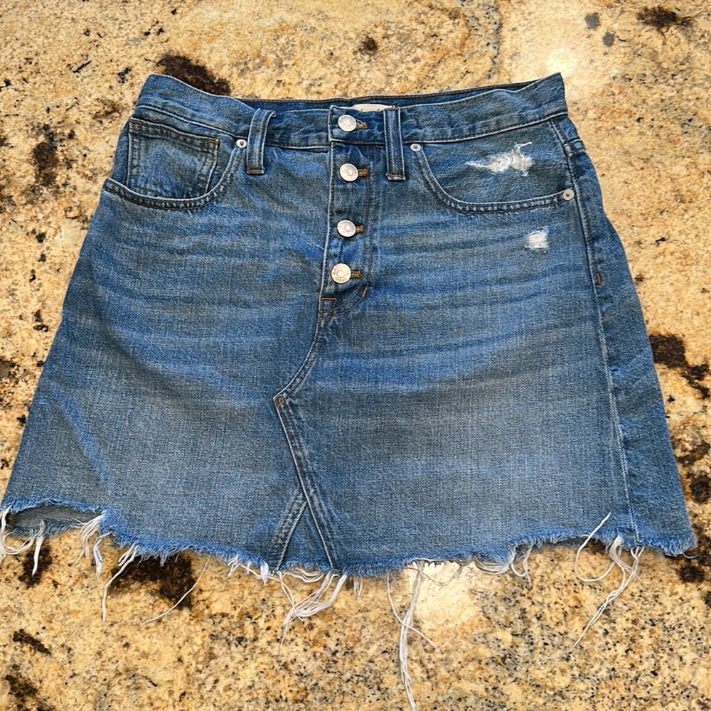 Madewell Rigid Denim A Line Mini Skirt